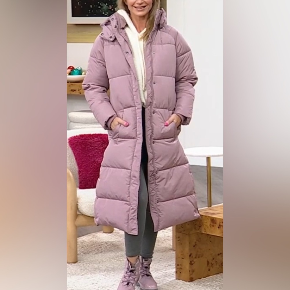 SPORTO Quilted Long Puffer Coat with Hood
